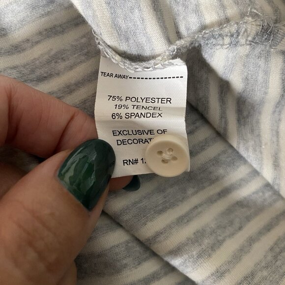 johnnie-O Brannen Long Sleeve Polo Men's Small Grey Striped Performance Stretch - Picture 8 of 12